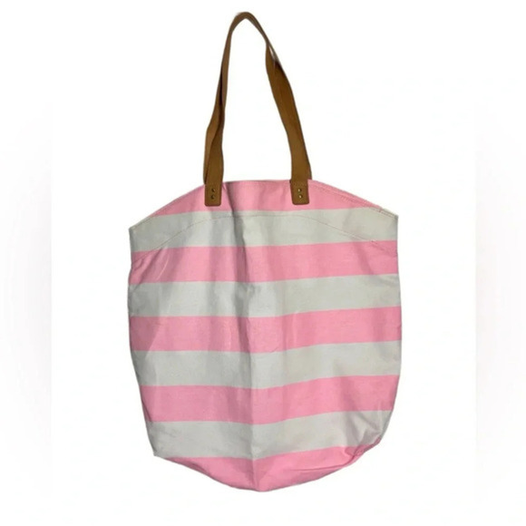 Victoria Secret Pink & White Striped Tote “Angels Have Landed on the Beach” - Picture 2 of 7